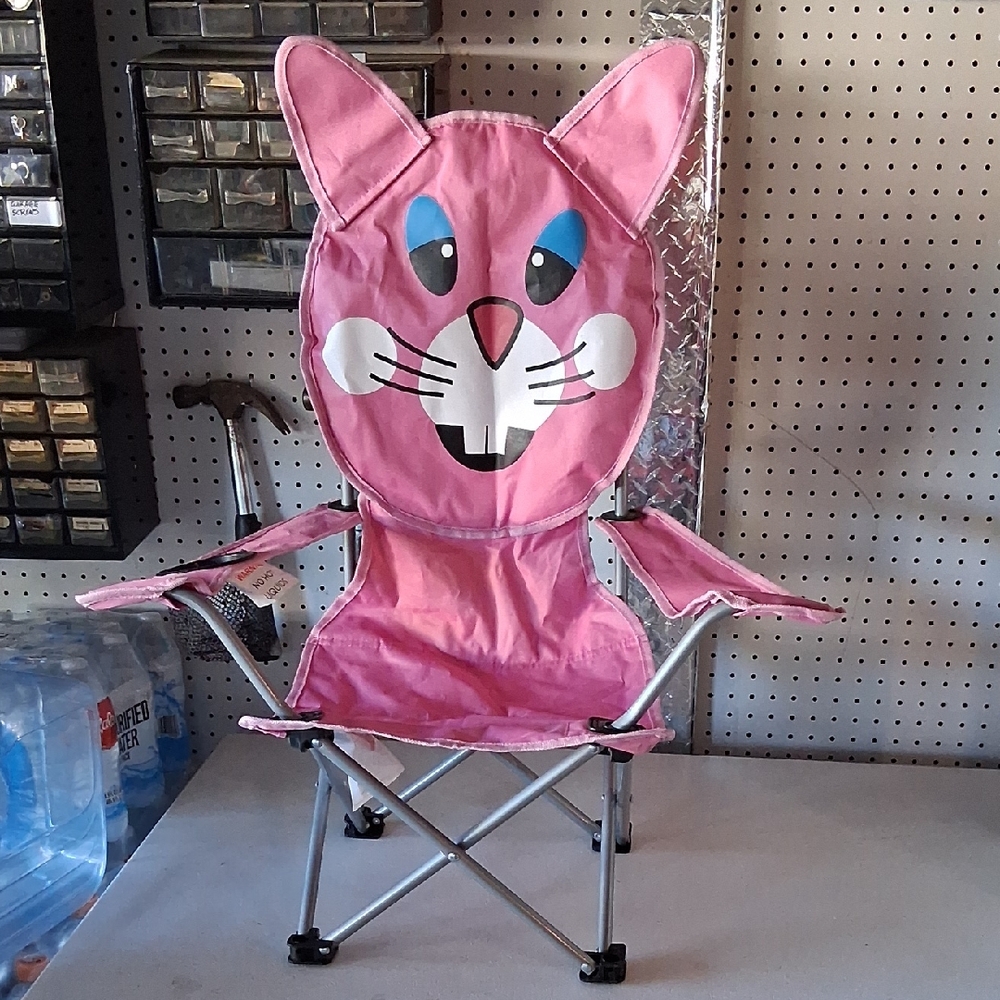 Pink Bunny Kids Folding Chair